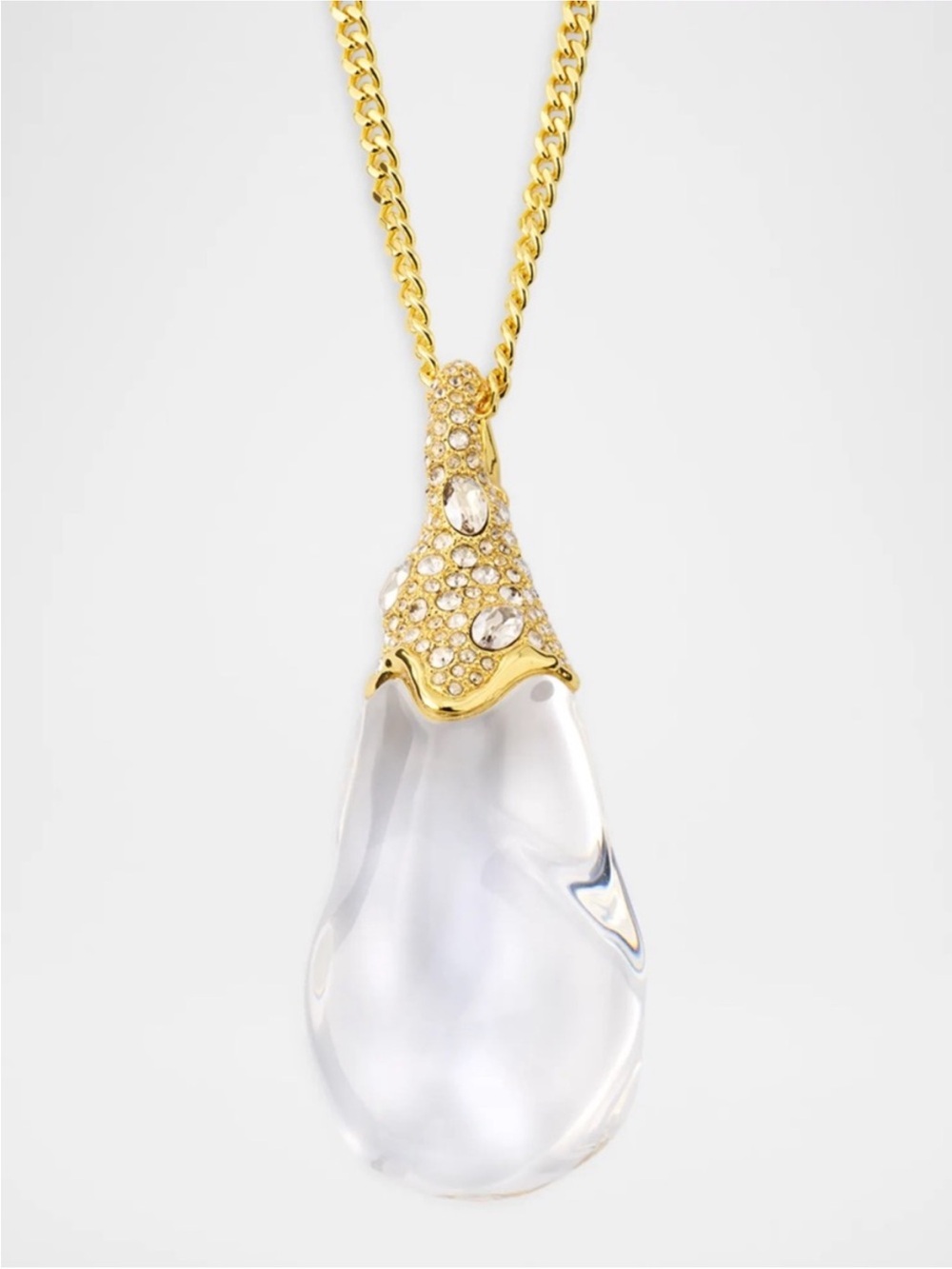 Alexis Bittar โข Liquid Lucite Teardrop Crystal Pavรฉ Dream Rain Pendant Necklac